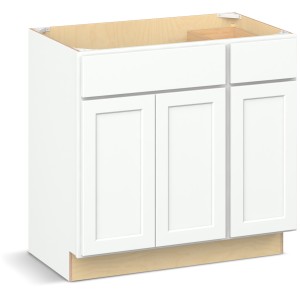 Reliabilt Parkstone II Reliabilt Parkstone II Brilliant White Vanity Cabinet, 36-in, 3 Doors, 1 Drawer - 641157 | Lowe's Pro Supply